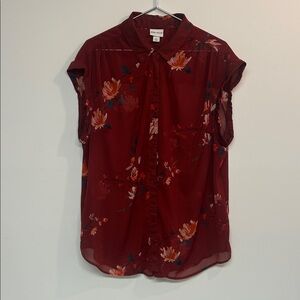 Ava & Viv Red Floral Blouse